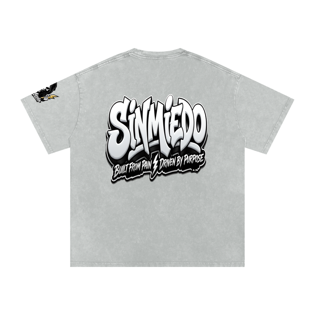 Snow Washed Oversized Cotton T-Shirt